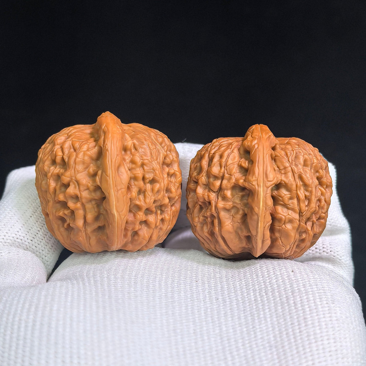 "Meteorite Sycee Ingot" Yuanshi Yuanbao YSYB-SY1D5 Low-Profile Wenwan Walnuts Pair | 35.0mm x 35.0mm | YSYB-SY1D5 - ThePatinaProject