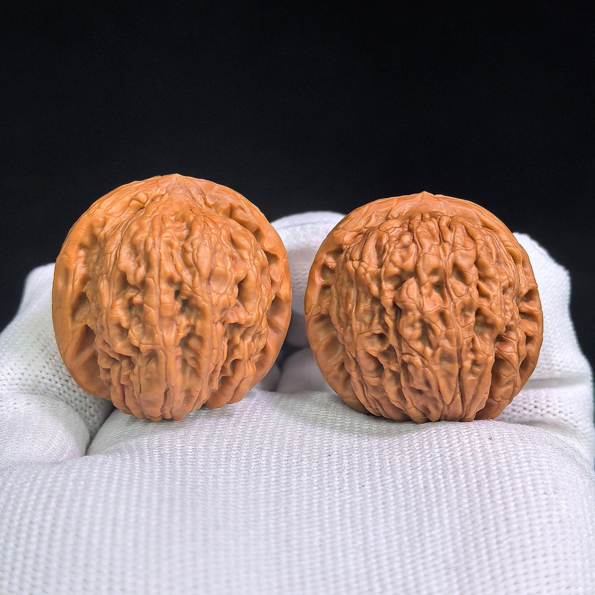 "Meteorite Sycee Ingot" Yuanshi Yuanbao YSYB-SY1D5 Low-Profile Wenwan Walnuts Pair | 35.0mm x 35.0mm | YSYB-SY1D5 - ThePatinaProject