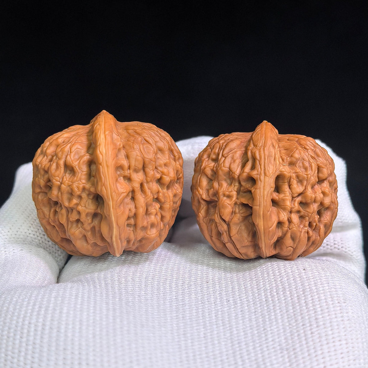 "Meteorite Sycee Ingot" Yuanshi Yuanbao YSYB-SY1D5 Low-Profile Wenwan Walnuts Pair | 35.0mm x 35.0mm | YSYB-SY1D5 - ThePatinaProject