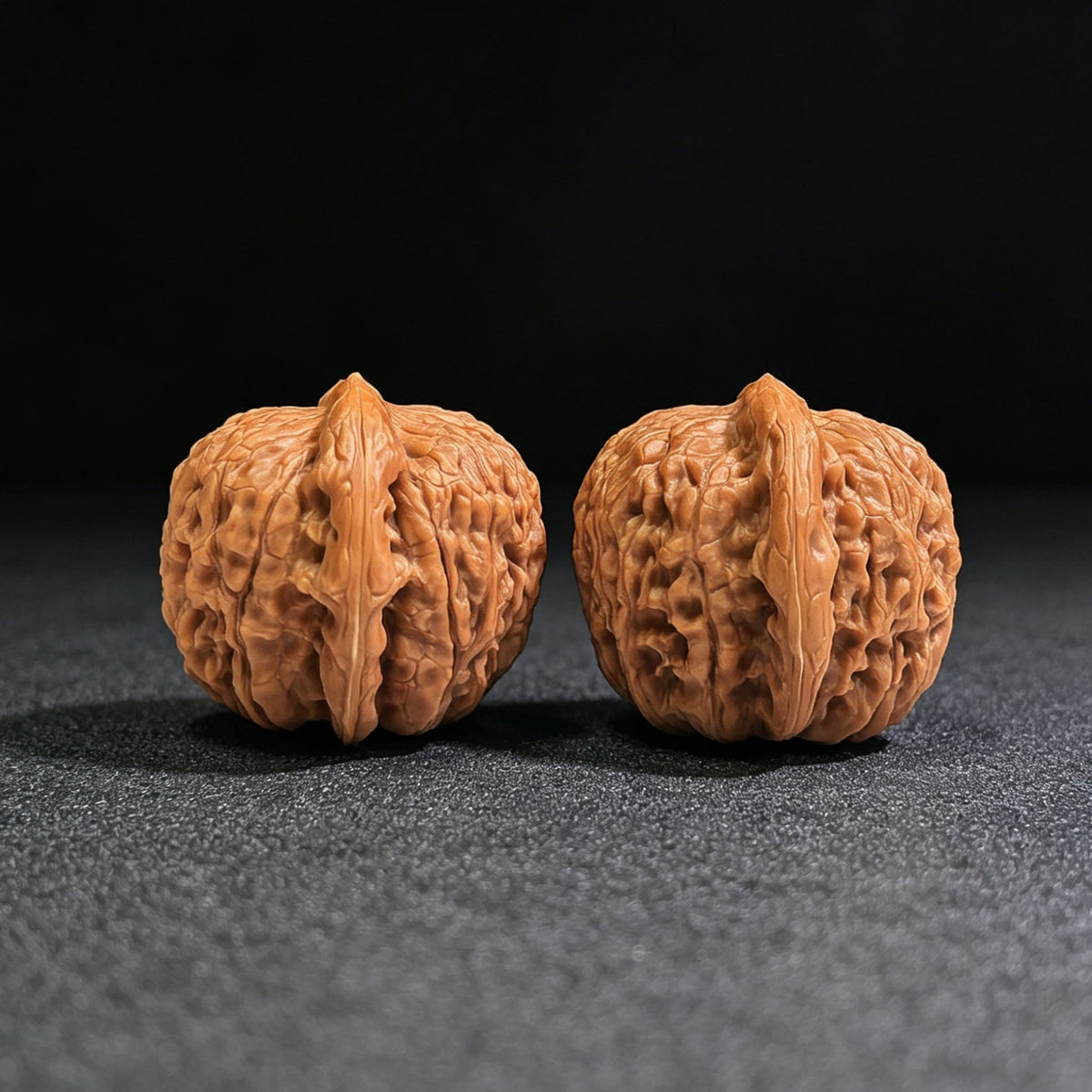 "Meteorite Sycee Ingot" Yuanshi Yuanbao YSYB-SY1D5 Low-Profile Wenwan Walnuts Pair | 35.0mm x 35.0mm | YSYB-SY1D5 - ThePatinaProject