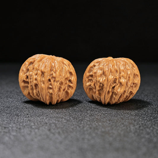 "Millstone" Mopan MB-17F4 Low-Profile Wenwan Walnuts Pair | 40.0mm x 37.0mm | MB-17F4 - ThePatinaProject