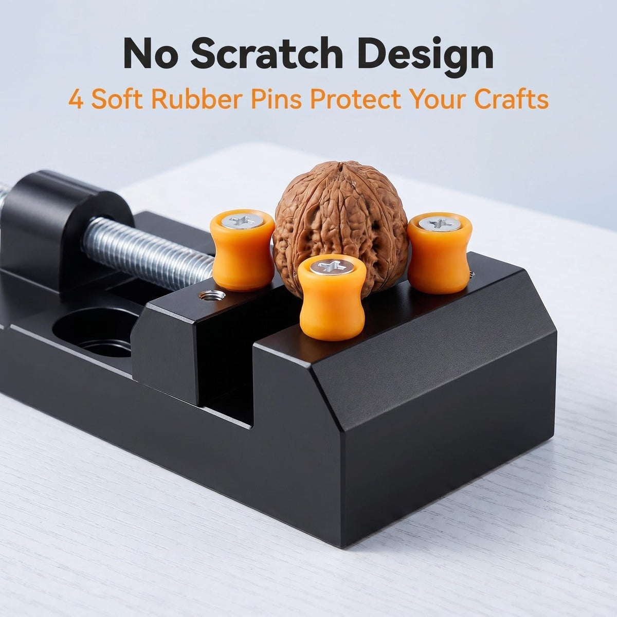 Mini Bench Vise for Wenwan Walnut Carving & Modification | Premium Aluminum Alloy Hobby Clamp with 4 Soft Rubber Protective Pins | Compact Desktop Carving Station (11-50mm Clamping Range) - ThePatinaProject