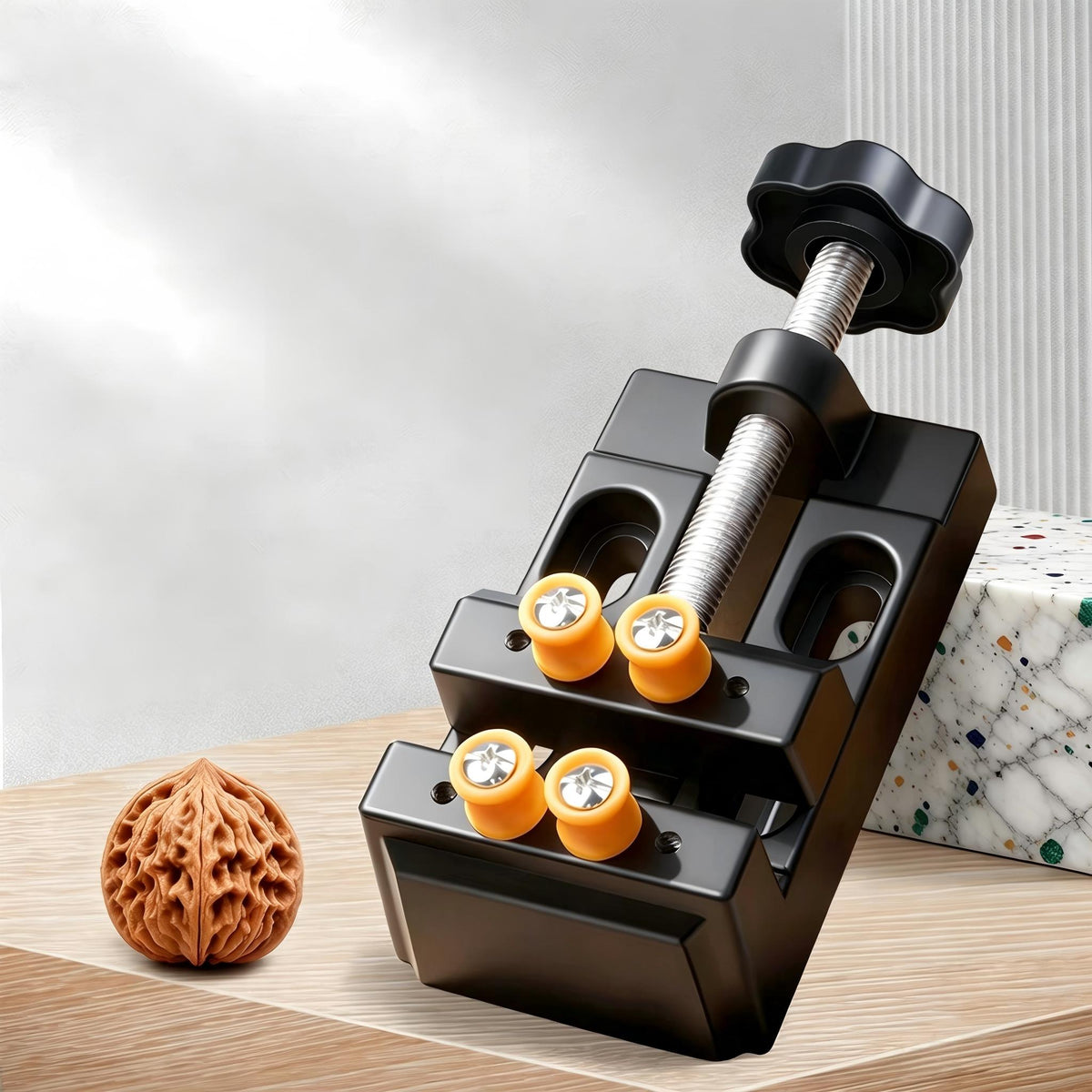 Mini Bench Vise for Wenwan Walnut Carving & Modification | Premium Aluminum Alloy Hobby Clamp with 4 Soft Rubber Protective Pins | Compact Desktop Carving Station (11-50mm Clamping Range) - ThePatinaProject