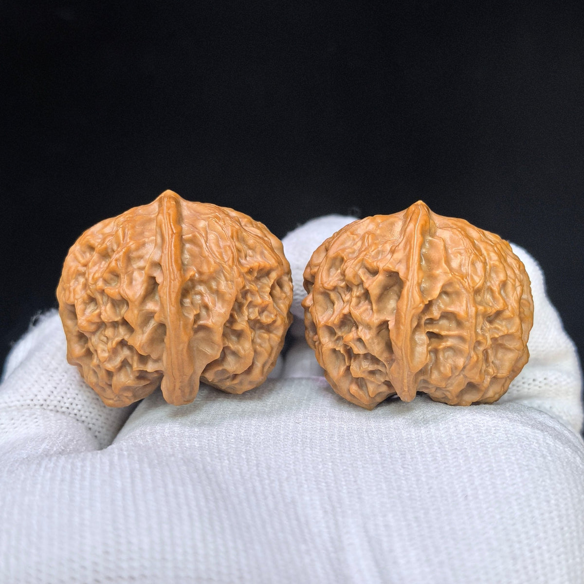 Mini Gold Ingot Yuanbao Wenwan Walnut Pair | Compact Ingot Form | 36.0mm × 36.0mm | XZPGYB-17D0 - ThePatinaProject