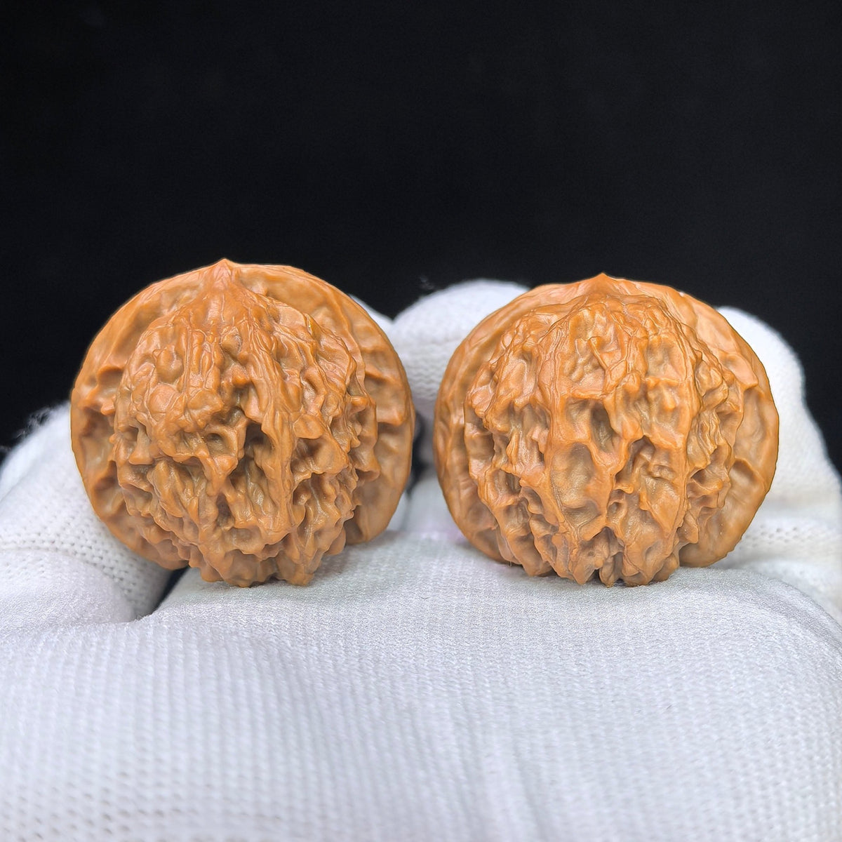 Mini Gold Ingot Yuanbao Wenwan Walnut Pair | Compact Ingot Form | 36.0mm × 36.0mm | XZPGYB-17D0 - ThePatinaProject