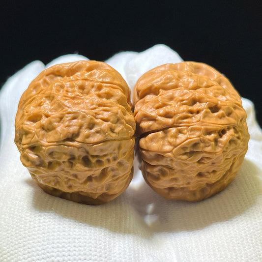Mini Pumpkin Dun Wenwan Walnut Pair – Compact Round Squat Form | 39.0mm × 39.0mm | NGD-1112 - ThePatinaProject