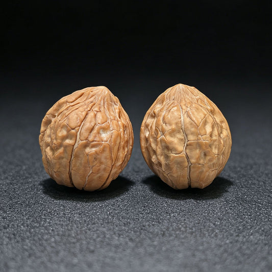 "Mini Turtle Shell Texture" Xiuzhen Gujiaowen XZGJW-1601 Pocket-Sized Wenwan Walnuts Pair | 29.0mm x 34.0mm | XZGJW-1601 - ThePatinaProject