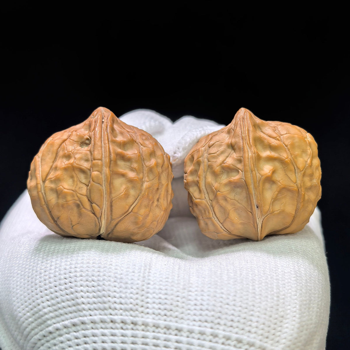 "Mini Turtle Shell Texture" Xiuzhen Gujiaowen XZGJW-1601 Pocket-Sized Wenwan Walnuts Pair | 29.0mm x 34.0mm | XZGJW-1601 - ThePatinaProject