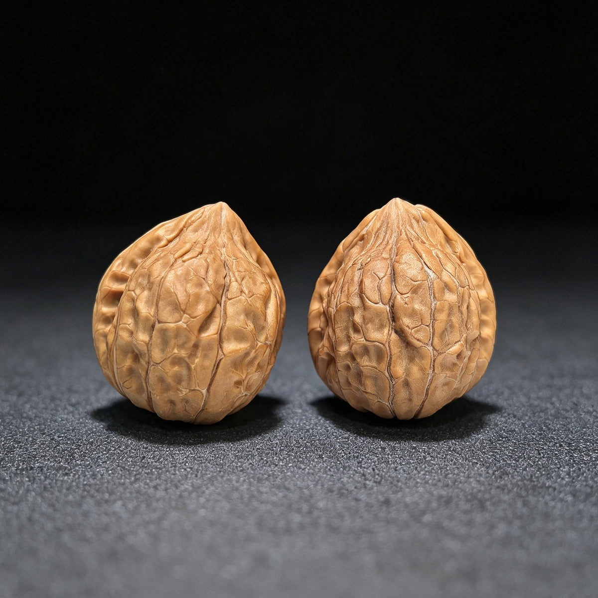"Mini Turtle Shell Texture" Xiuzhen Gujiaowen XZGJW-1602 Pocket-Sized Wenwan Walnuts Pair | 30.0mm x 32.0mm | XZGJW-1602 - ThePatinaProject
