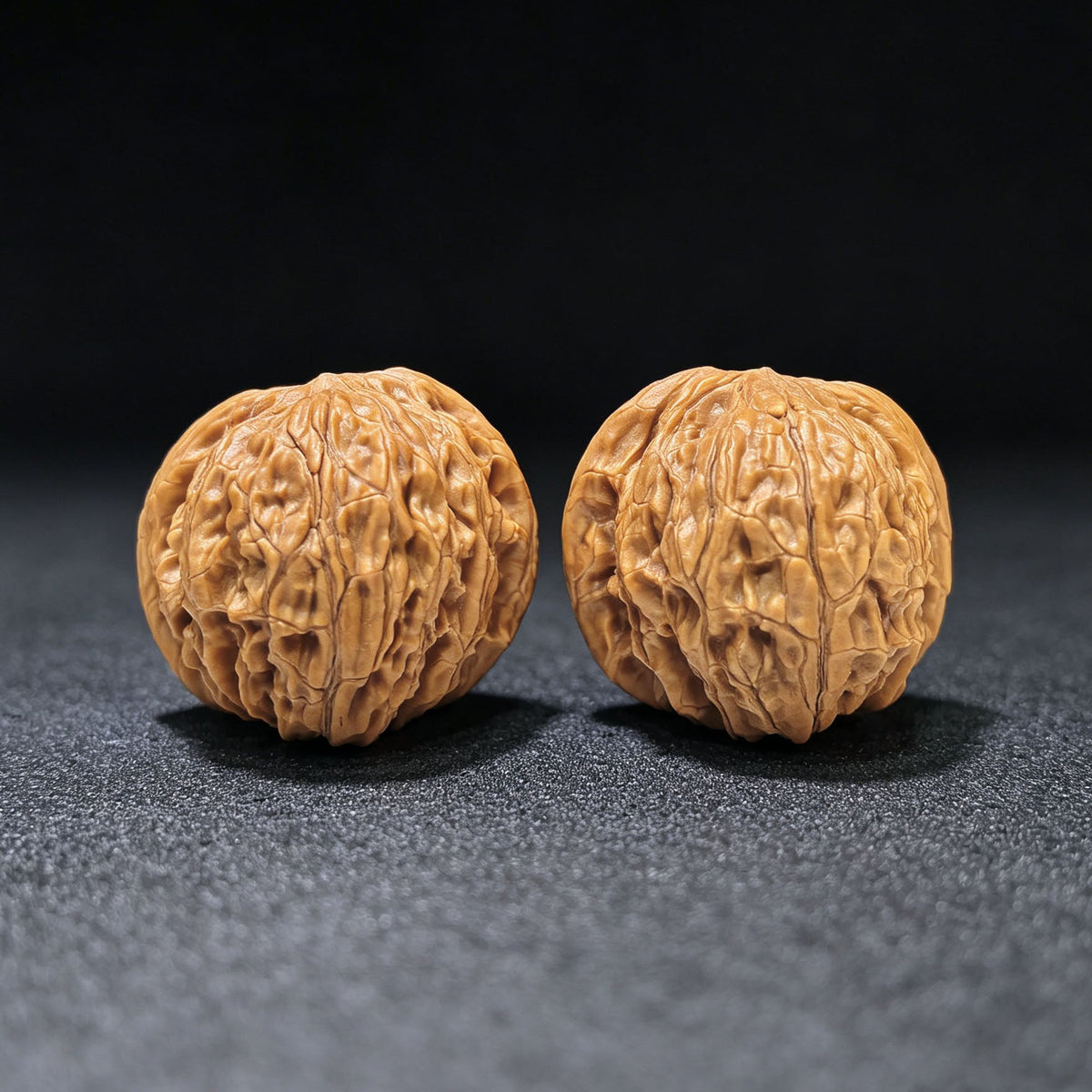Miniature Butterfly Mopan Wenwan Walnut Pair – Compact Winged Low-Profile Form | 35.0mm × 34.0mm | MP-1609 - ThePatinaProject
