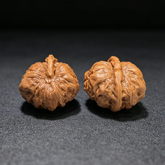 "Miniature Crystal Frog Hawk-Beak Smooth-Sailing" (Xiu Zhen Shui Jing Wa Ying Zui Yi Fan) Scholar Walnuts | Ultra-Rare 35.0mm x 35.0mm Isometric Profile | Singularities Grade Masterpiece | Stock ID: SJWYZYF-CG201E - ThePatinaProject