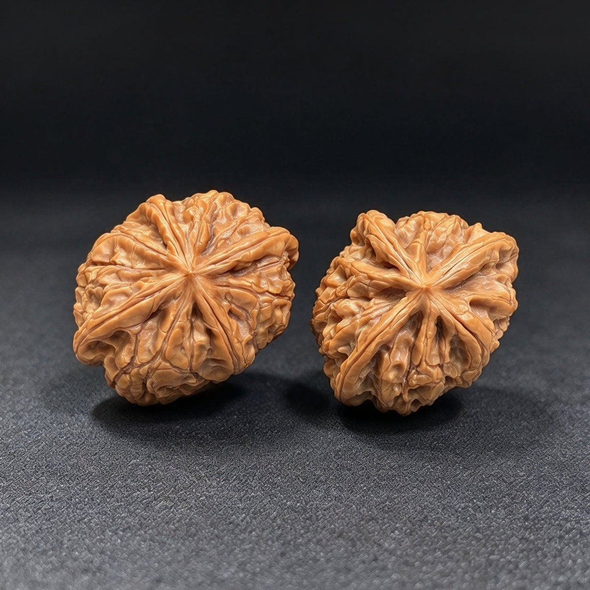 Miniature Four-Ridge Wenwan Walnut Pair | 37.0mm × 38.0mm | XZSL-C1C4E - ThePatinaProject