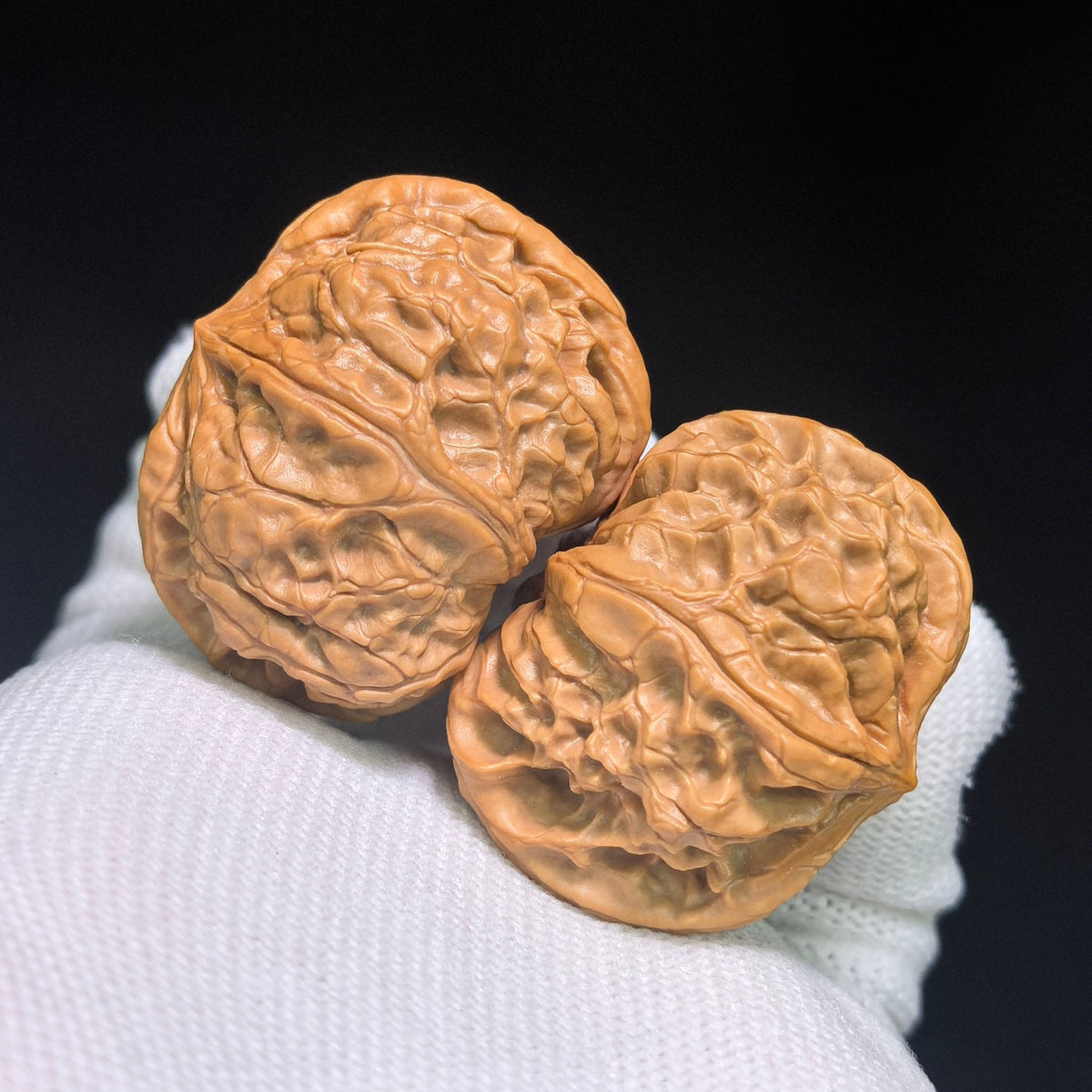 Miniature Four-Ridge Wenwan Walnut Pair | 37.0mm × 38.0mm | XZSL-C1C4E - ThePatinaProject