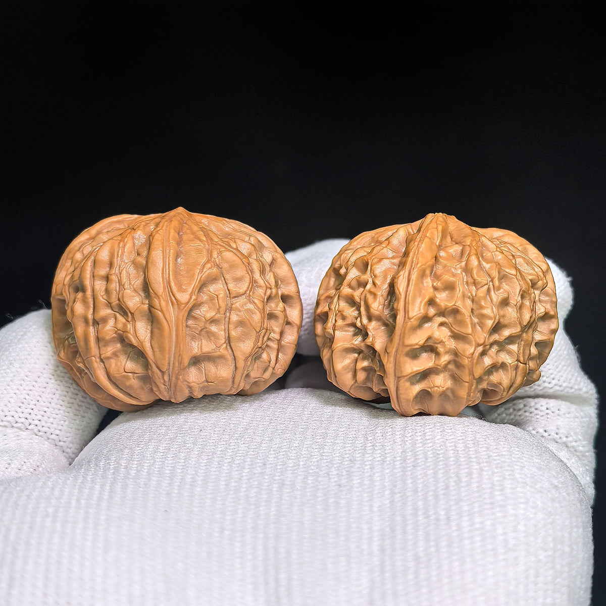 Miniature Four-Ridge Wenwan Walnut Pair | 37.0mm × 38.0mm | XZSL-C1C4E - ThePatinaProject