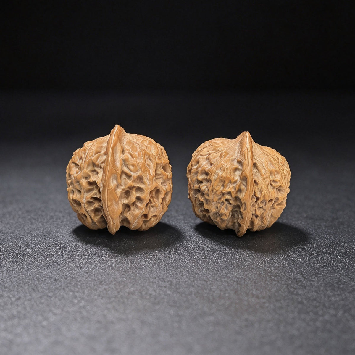 Miniature Hand-Twirl “Yuanbao” Wenwan Walnut Pair — 31.0mm x 32.0mm | YB-SY1F5 - ThePatinaProject