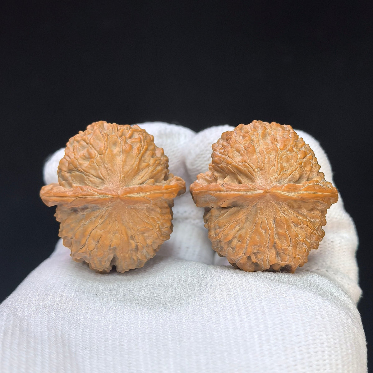 Miniature Hand-Twirl “Yuanbao” Wenwan Walnut Pair — 31.0mm x 32.0mm | YB-SY1F5 - ThePatinaProject