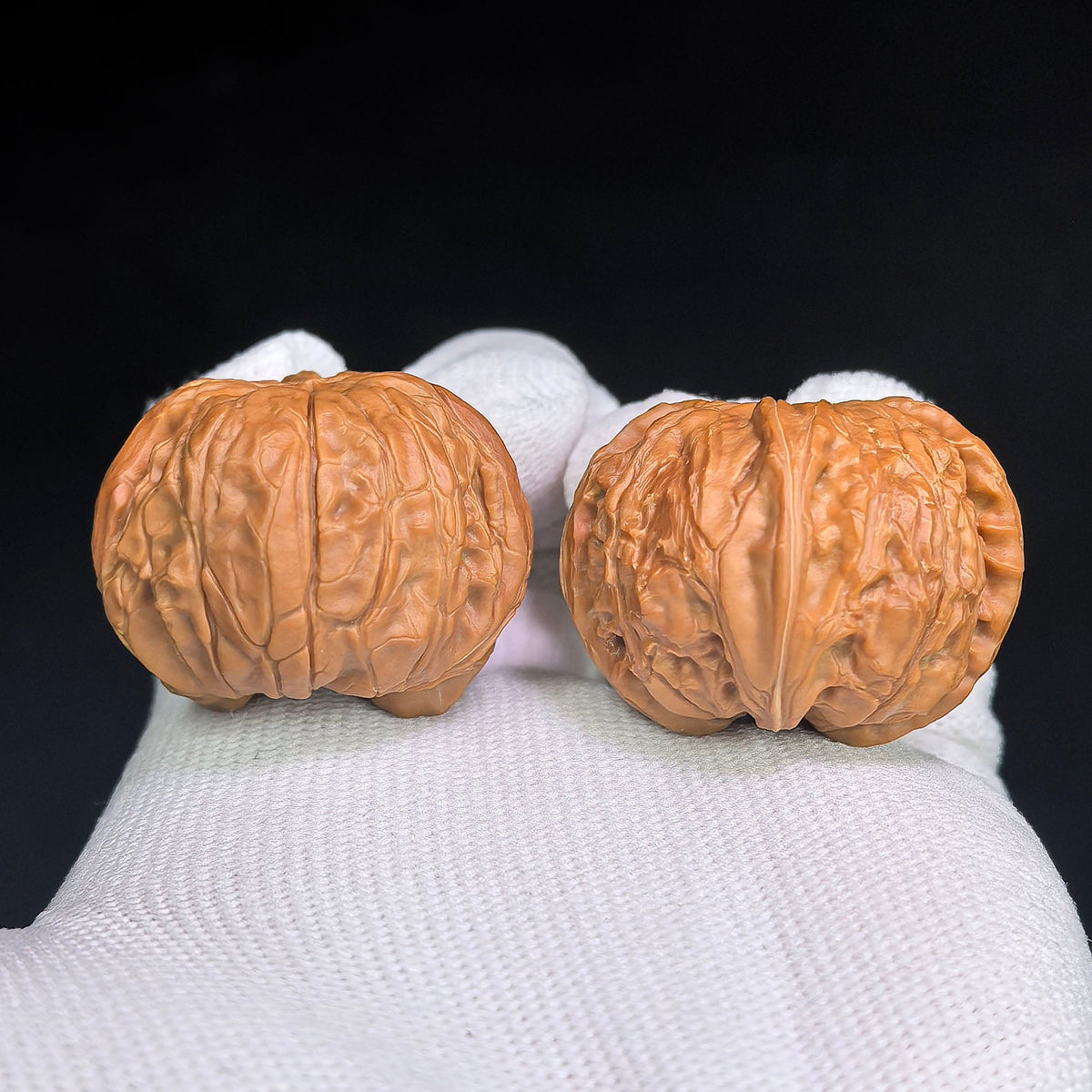 Miniature Wild “Sanleng Ding” Wenwan Walnut Pair – Three-Ridged Compact Form | 30.0mm × 36.0mm | XZYS-C1D1E - ThePatinaProject