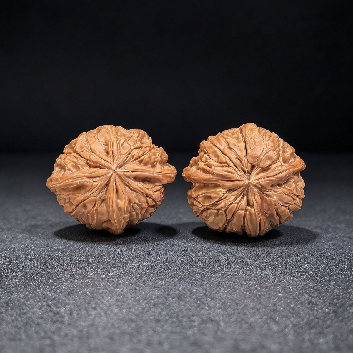 Miniature Wild “Sanleng Ding” Wenwan Walnut Pair – Three-Ridged Compact Form | 30.0mm × 36.0mm | XZYS-C1D1E - ThePatinaProject