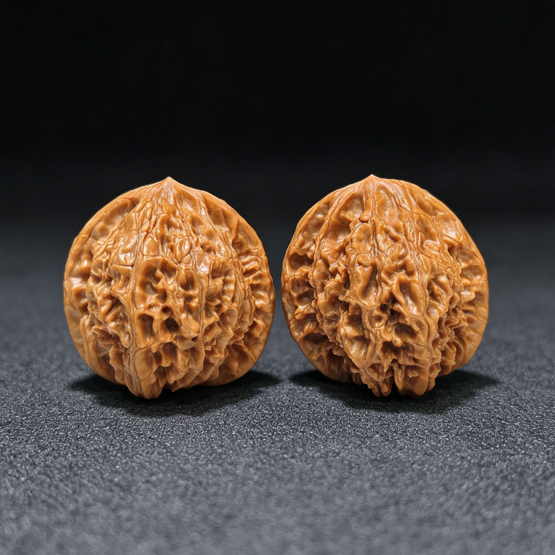 "Mountain Harvest" Old-Growth Low-Profile Wenwan Walnuts Pair | 39.0mm x 38.0mm | YS-1104 - ThePatinaProject