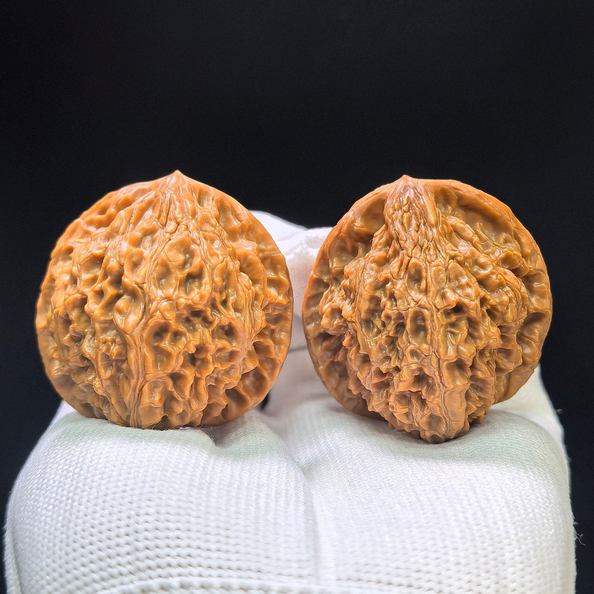 "Mountain Harvest" Old-Growth Low-Profile Wenwan Walnuts Pair | 39.0mm x 38.0mm | YS-1104 - ThePatinaProject