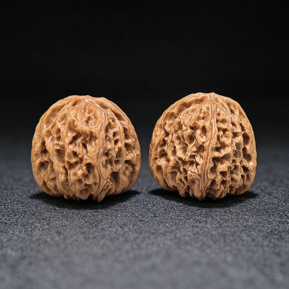 "Nanjiang Stone Red Shell" Nanjiangshi Hongke Wenwan Walnuts Pair | 41.0mm x 43.0mm | NJS-1511C - ThePatinaProject