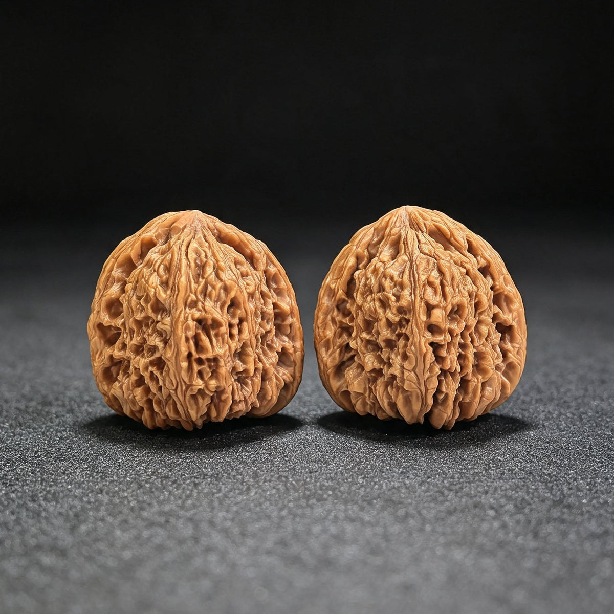 "Nanjiangshi Lionhead" Nanjiangshi NJS-SY1A5 Low-Profile Wenwan Walnuts Pair | 40.0mm x 41.0mm | NJS-SY1A5 - ThePatinaProject