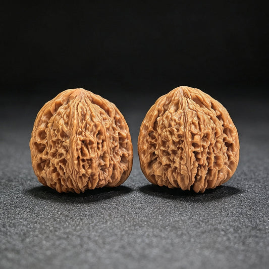 "Nanjiangshi Lionhead" Nanjiangshi NJS-SY1A5 Low-Profile Wenwan Walnuts Pair | 40.0mm x 41.0mm | NJS-SY1A5 - ThePatinaProject