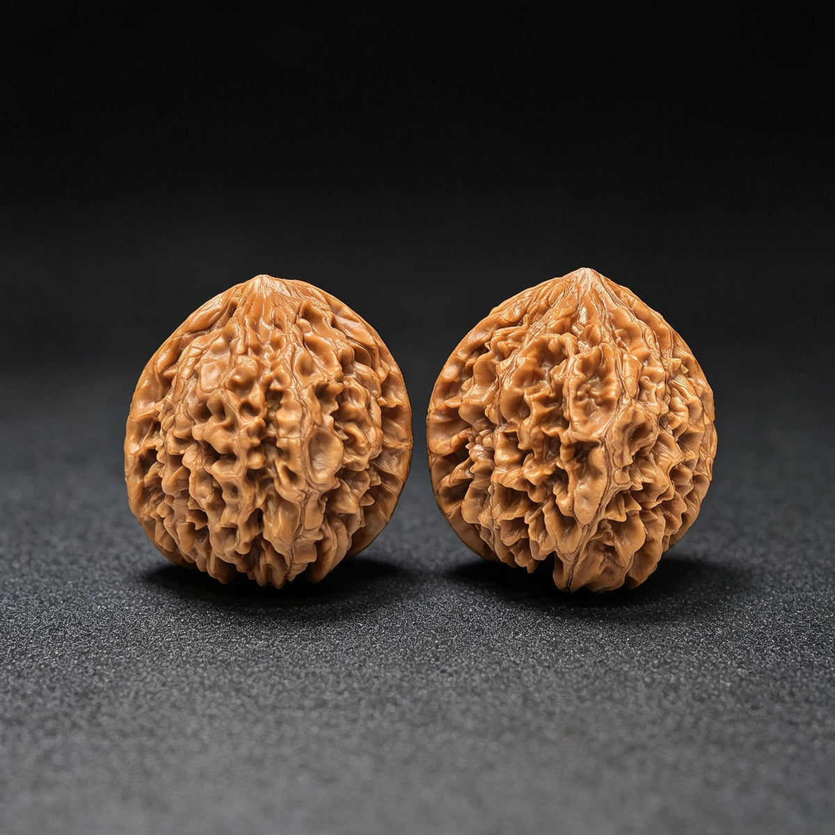 "Nine-Story Demon Tower" (Jiu Ceng Yao Ta) ZCS-1101 Collector Wenwan Walnuts Pair | 45.0mm x 47.0mm | Stock ID: ZCS-1101 - ThePatinaProject