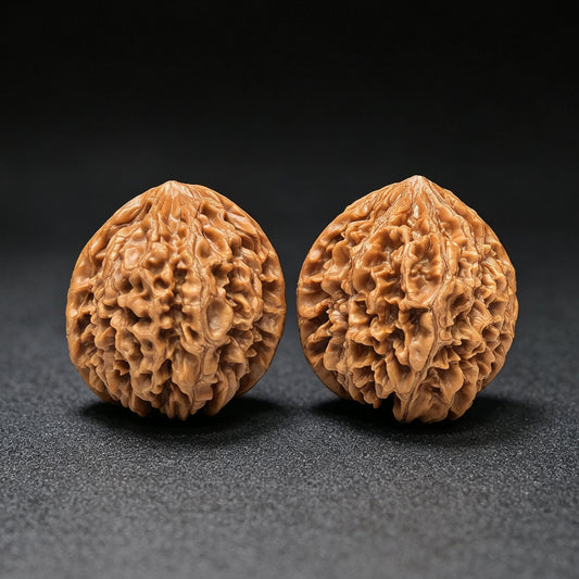 "Nine-Story Demon Tower" (Jiu Ceng Yao Ta) ZCS-1101 Collector Wenwan Walnuts Pair | 45.0mm x 47.0mm | Stock ID: ZCS-1101 - ThePatinaProject