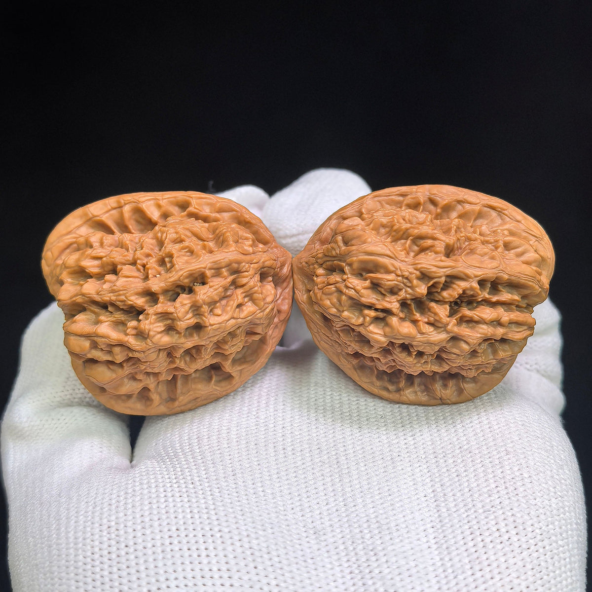 North China General-Shoulder “Tian Can Jiao” Wenwan Walnut Pair | 38.0mm x 37.0mm | HBJJTCJ-C1E1E - ThePatinaProject
