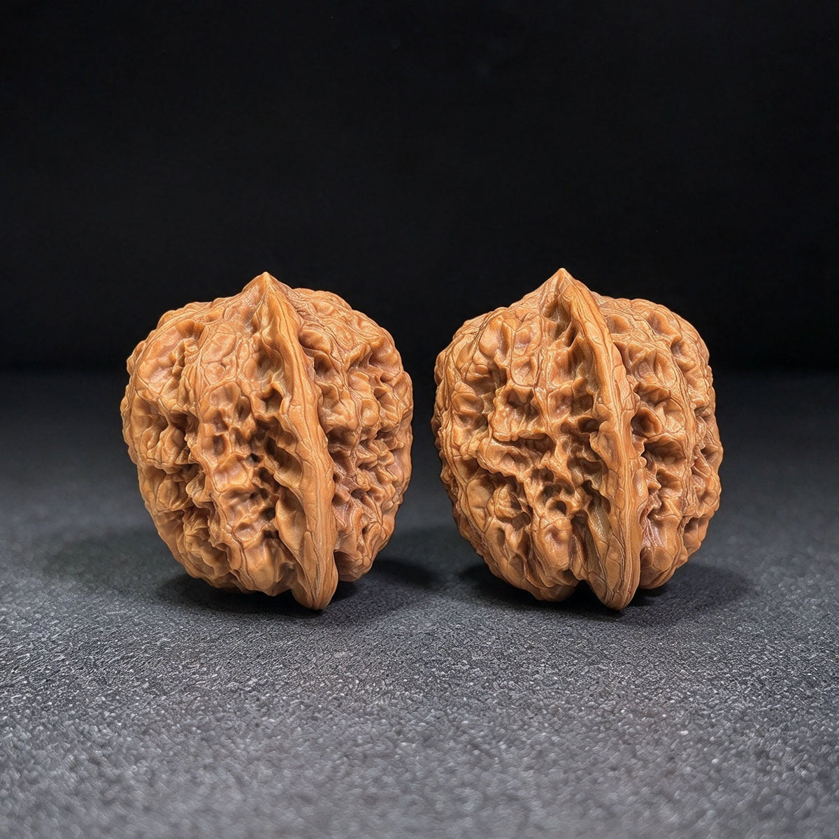 North China General-Shoulder “Tian Can Jiao” Wenwan Walnut Pair | 38.0mm x 37.0mm | HBJJTCJ-C1E1E - ThePatinaProject