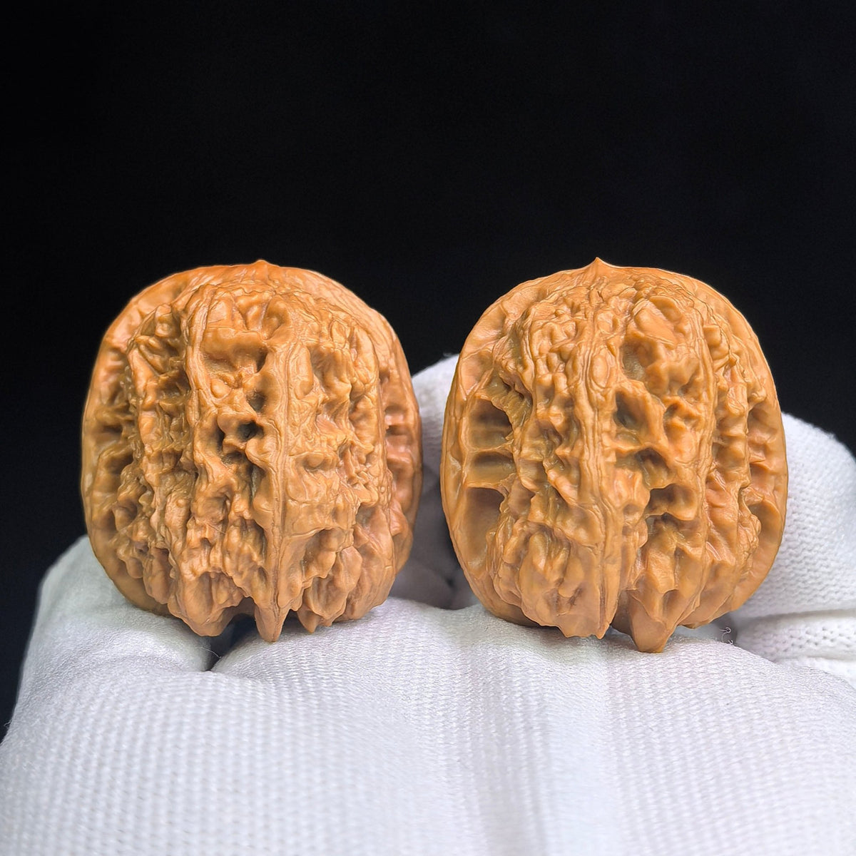 "North China General's Shoulder" Broad-Shouldered Heirloom Collection Wenwan Walnuts Pair | 37.0mm x 40.0mm | HBJJB-1501C - ThePatinaProject
