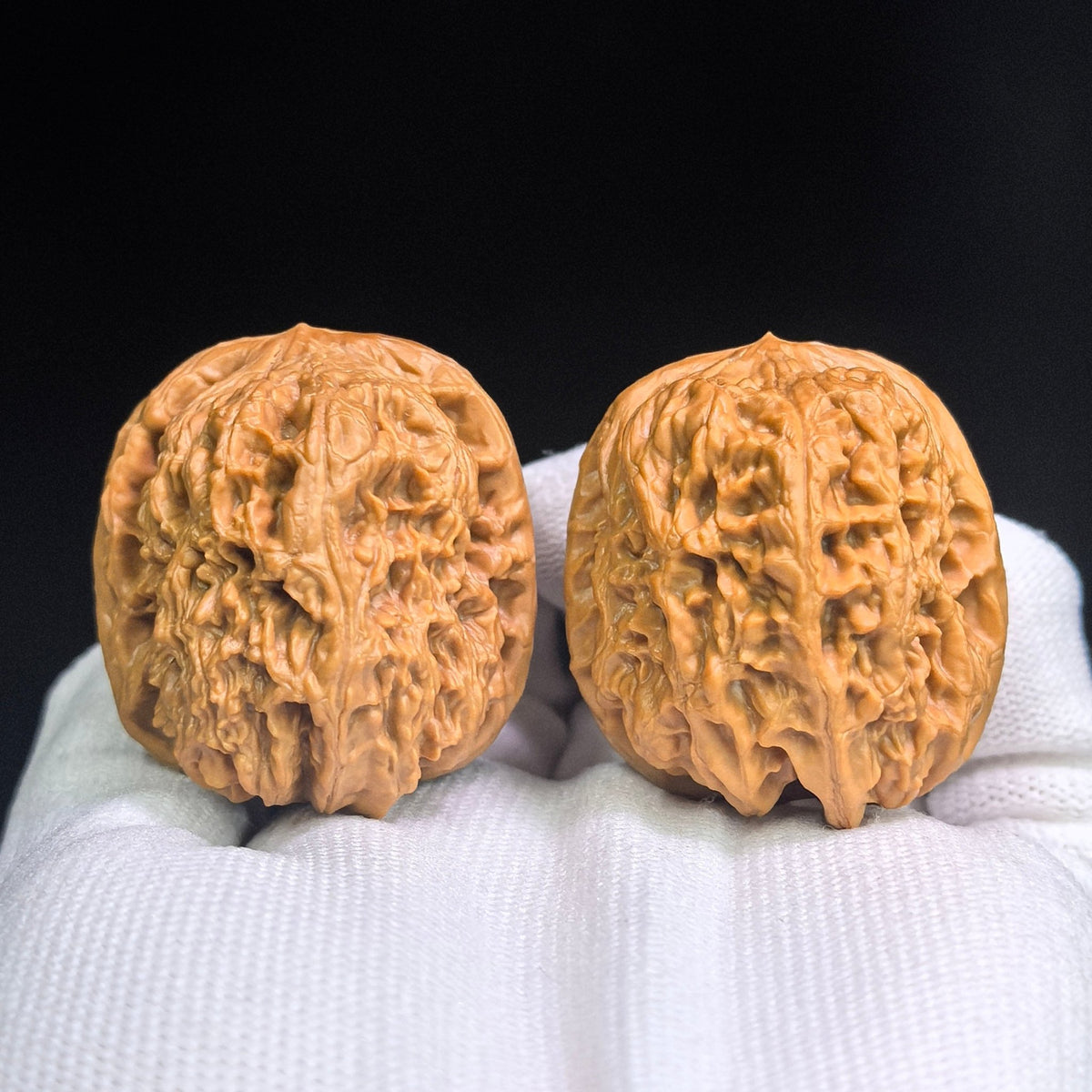 "North China General's Shoulder" Broad-Shouldered Heirloom Collection Wenwan Walnuts Pair | 37.0mm x 40.0mm | HBJJB-1501C - ThePatinaProject