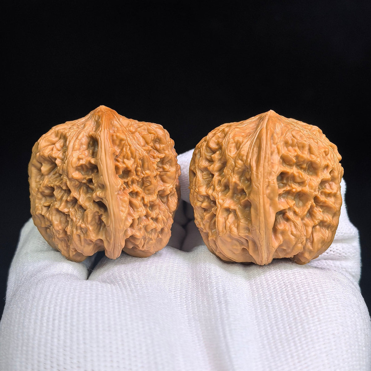 "North China General's Shoulder" Broad-Shouldered Heirloom Collection Wenwan Walnuts Pair | 37.0mm x 40.0mm | HBJJB-1501C - ThePatinaProject