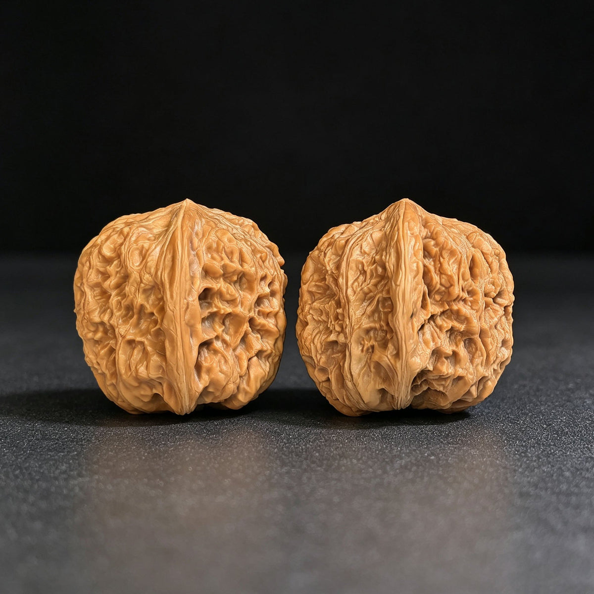 "North China General's Shoulder" Broad-Shouldered Heirloom Collection Wenwan Walnuts Pair | 37.0mm x 40.0mm | HBJJB-1501C - ThePatinaProject