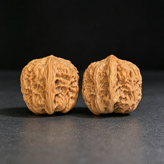 "North China General's Shoulder" Broad-Shouldered Heirloom Collection Wenwan Walnuts Pair | 37.0mm x 40.0mm | HBJJB-1501C - ThePatinaProject