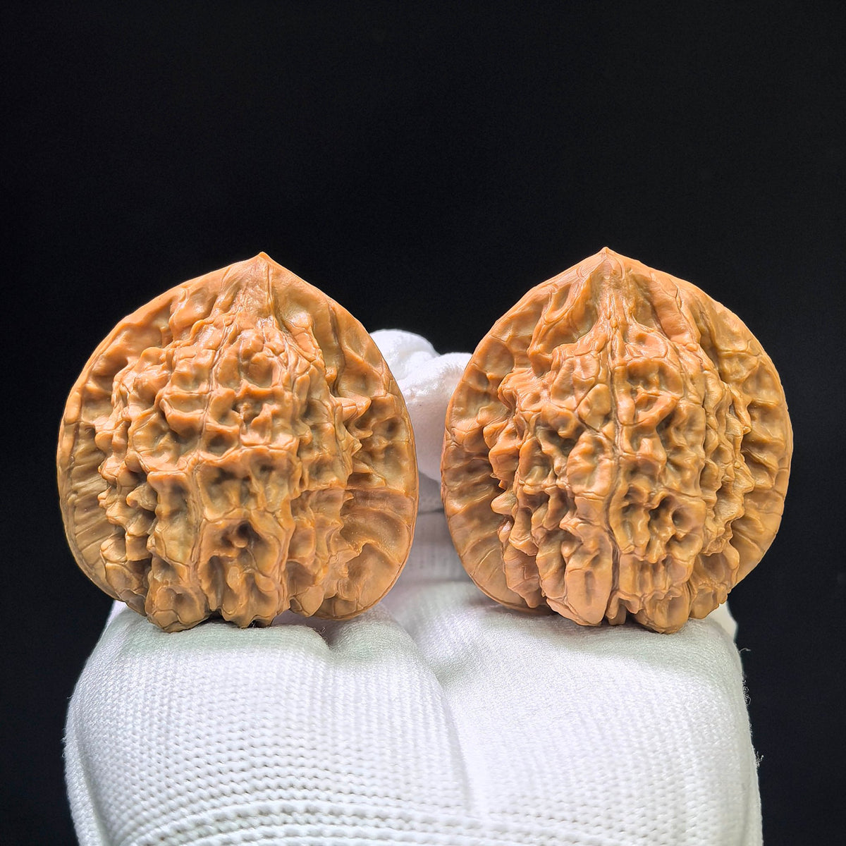 "Official Hat" Guan Mao Wenwan Walnuts (Pair) | 45.0mm x 41.0mm | Stock ID: GM-1105 - ThePatinaProject