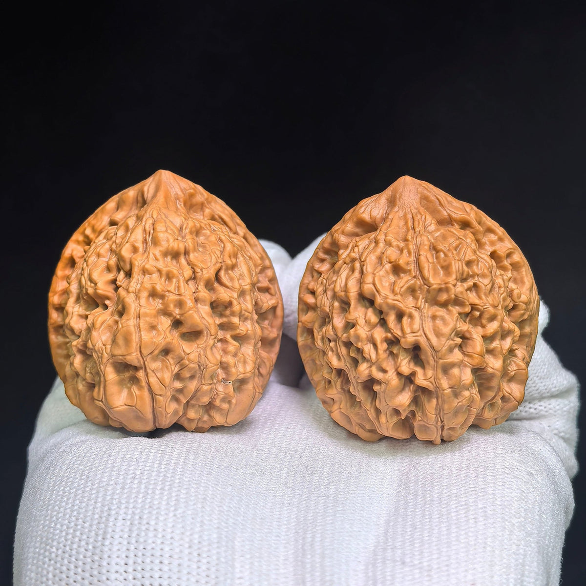 Official Hat “Turtle-Back” Wenwan Walnut Pair — 42.0mm x 38.0mm | GMZF-401E - ThePatinaProject