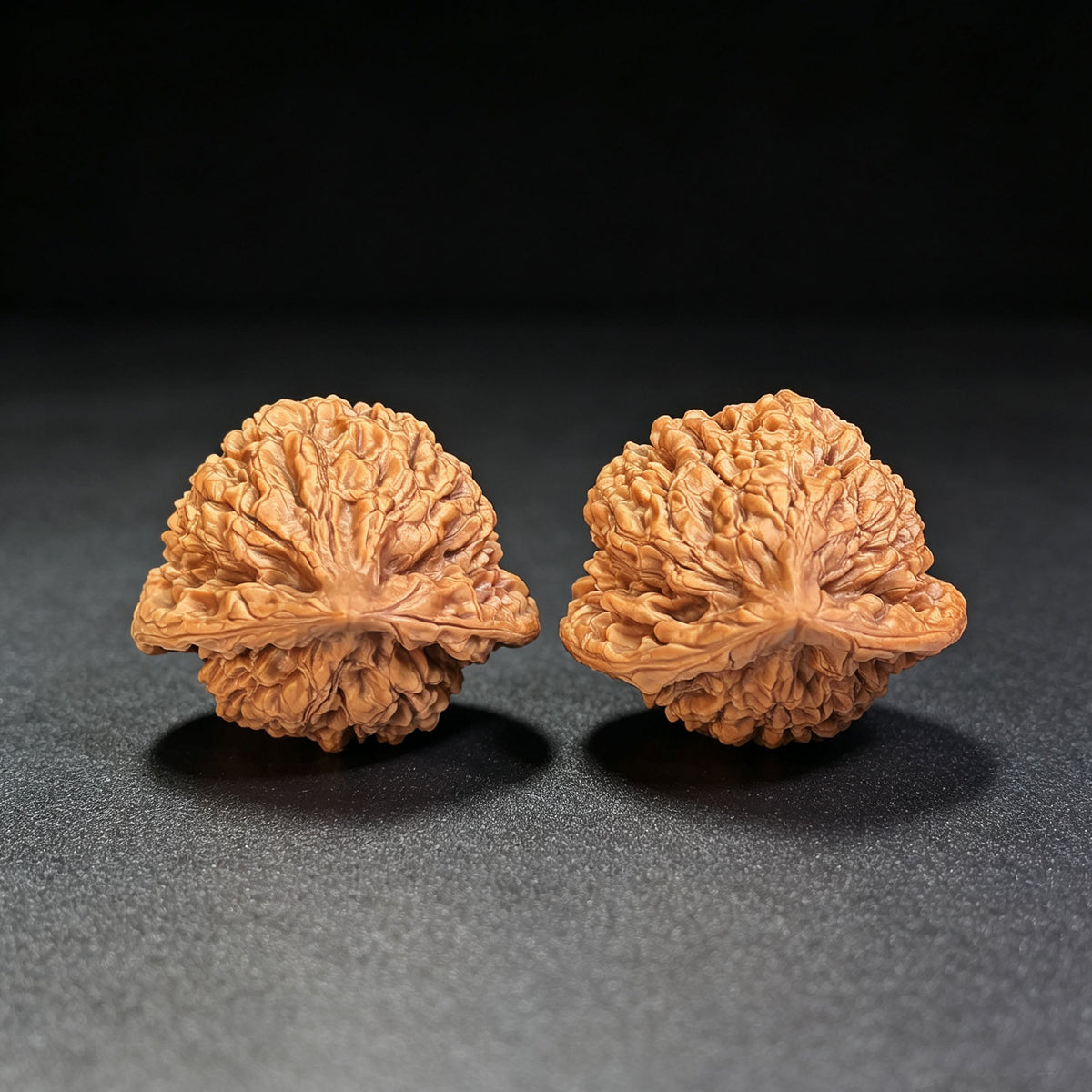 Official Hat “Turtle-Back” Wenwan Walnut Pair — 42.0mm x 38.0mm | GMZF-401E - ThePatinaProject