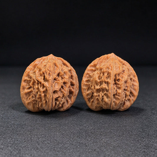 Panlongwen Wenwan Walnuts Pair | Layered Coiling Texture & Balanced Form | 41 × 35 mm | PLW-19B6 - ThePatinaProject