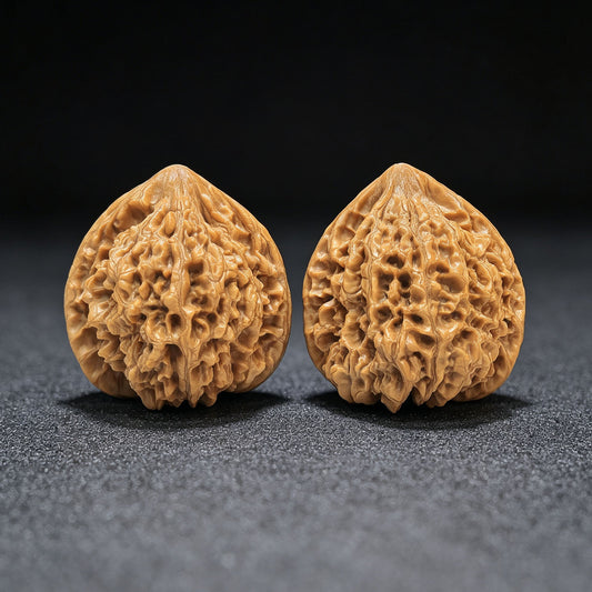 "Peach-Heart Concave Base Kylin" Taoxin Aodi Qilinwen Low-Profile Wenwan Walnuts Pair | 46.0mm x 43.0mm | TXADQLW-1503C - ThePatinaProject
