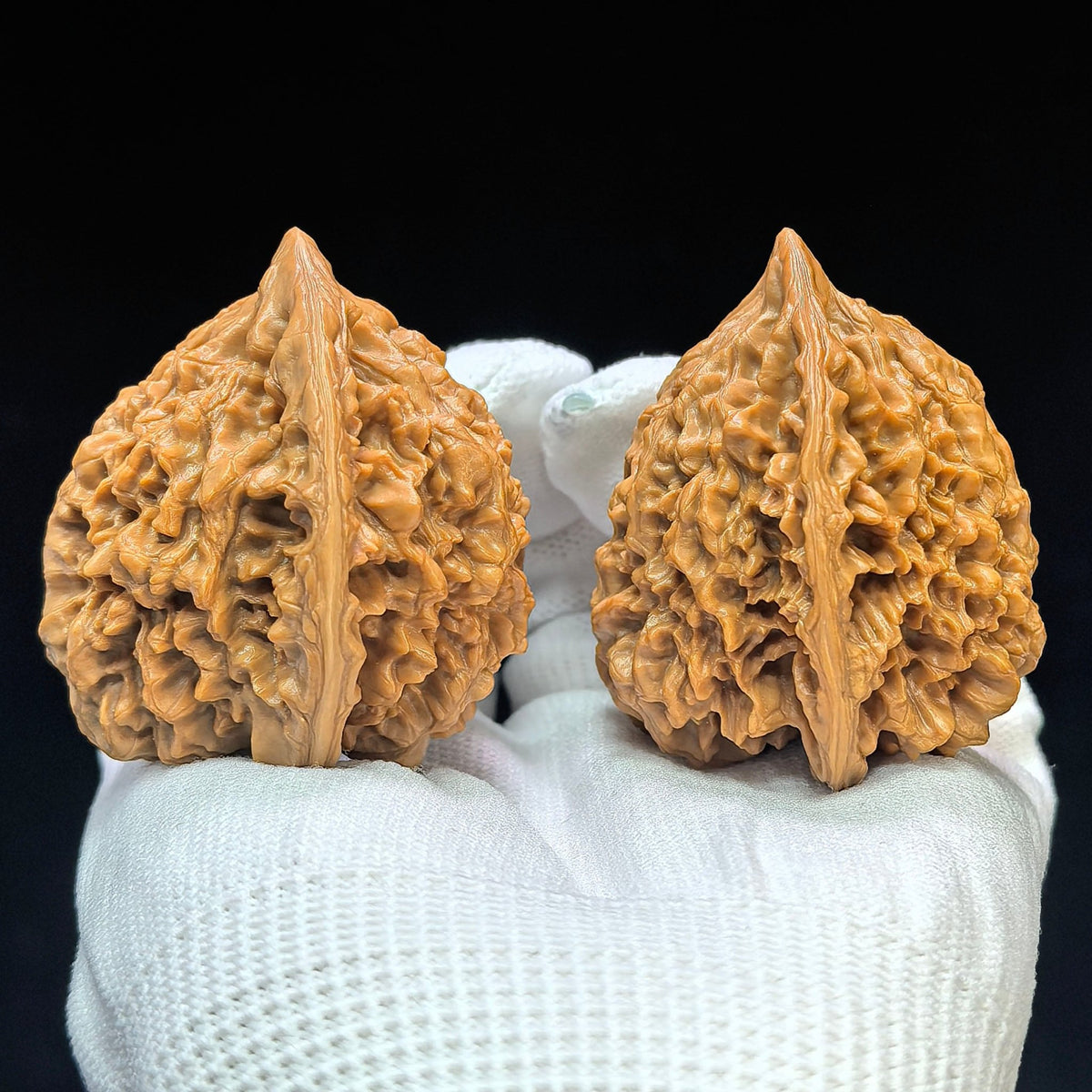 "Peach-Heart Concave Base Kylin" Taoxin Aodi Qilinwen Low-Profile Wenwan Walnuts Pair | 46.0mm x 43.0mm | TXADQLW-1503C - ThePatinaProject