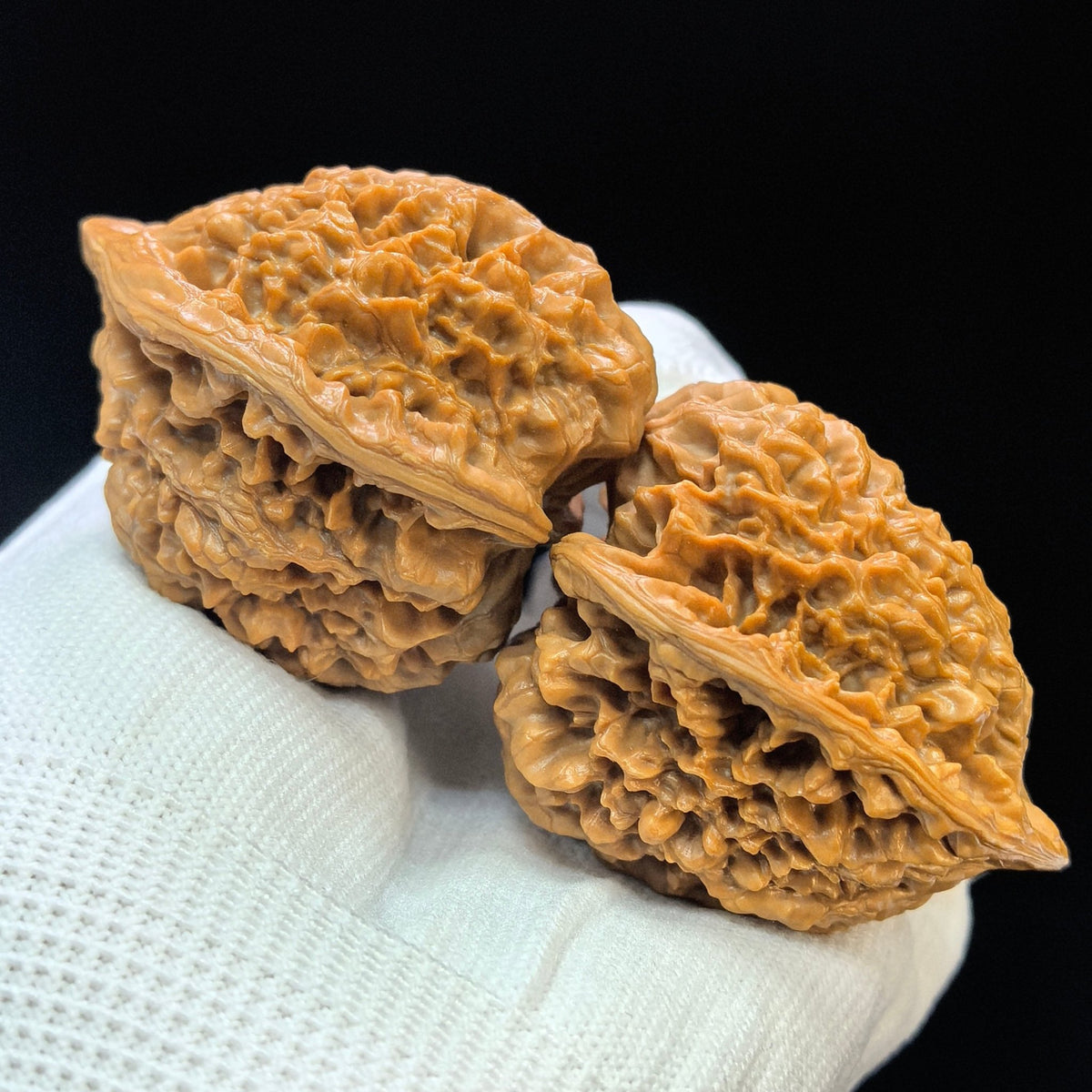 "Peach-Heart Concave Base Kylin" Taoxin Aodi Qilinwen Low-Profile Wenwan Walnuts Pair | 46.0mm x 43.0mm | TXADQLW-1503C - ThePatinaProject
