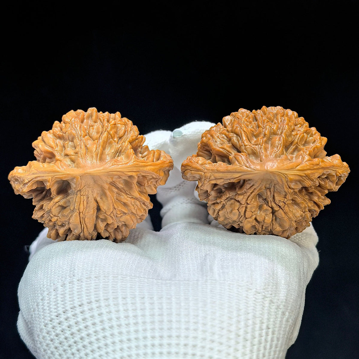 "Peach-Heart Concave Base Kylin" Taoxin Aodi Qilinwen Low-Profile Wenwan Walnuts Pair | 52.0mm x 44.0mm | TXADQLW-1502C - ThePatinaProject