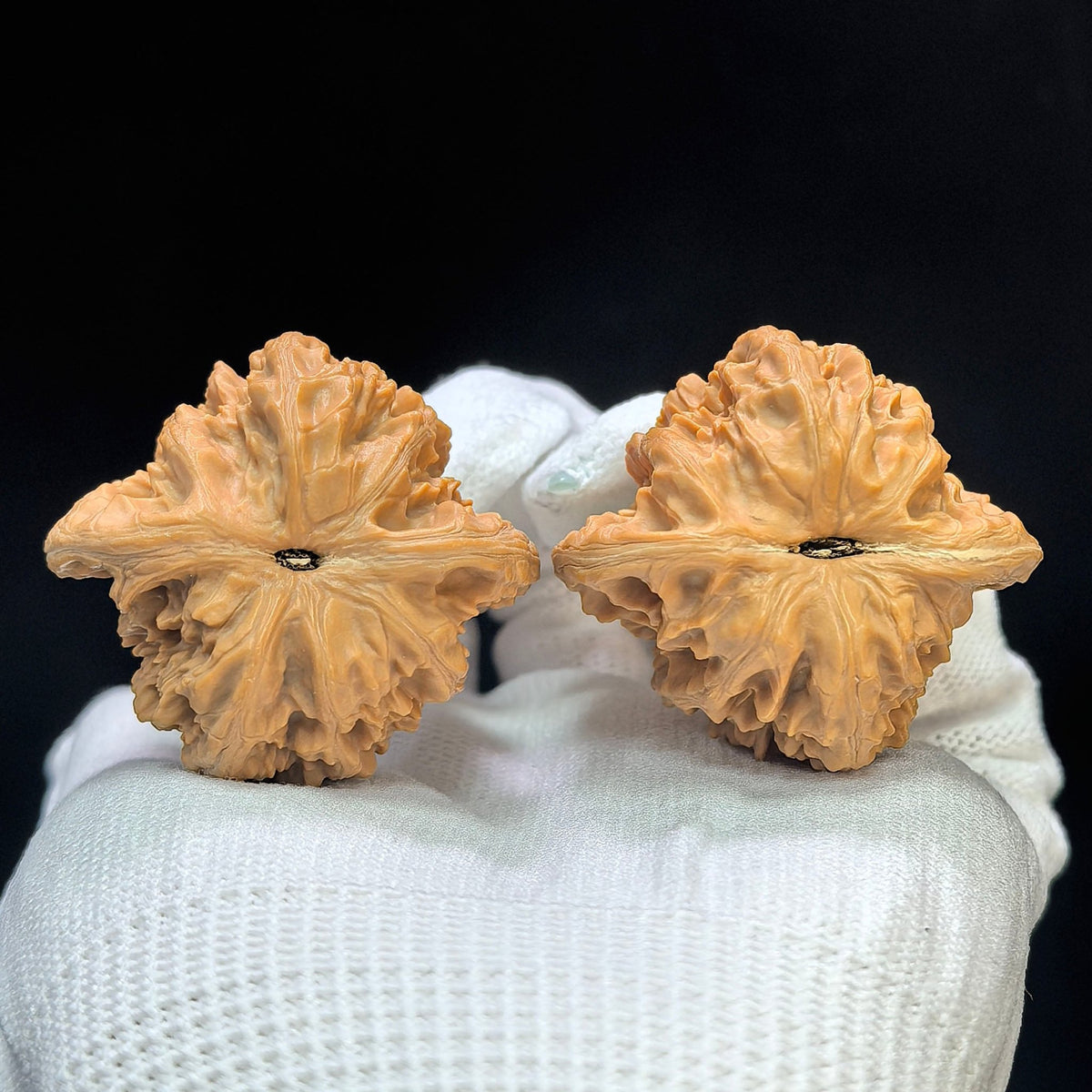 "Peach-Heart Concave Base Rosy Cloud Ridge" Taoxin Aodi Xiayunling Low-Profile Wenwan Walnuts Pair | 40.0mm x 38.0mm | XYL-1502C - ThePatinaProject