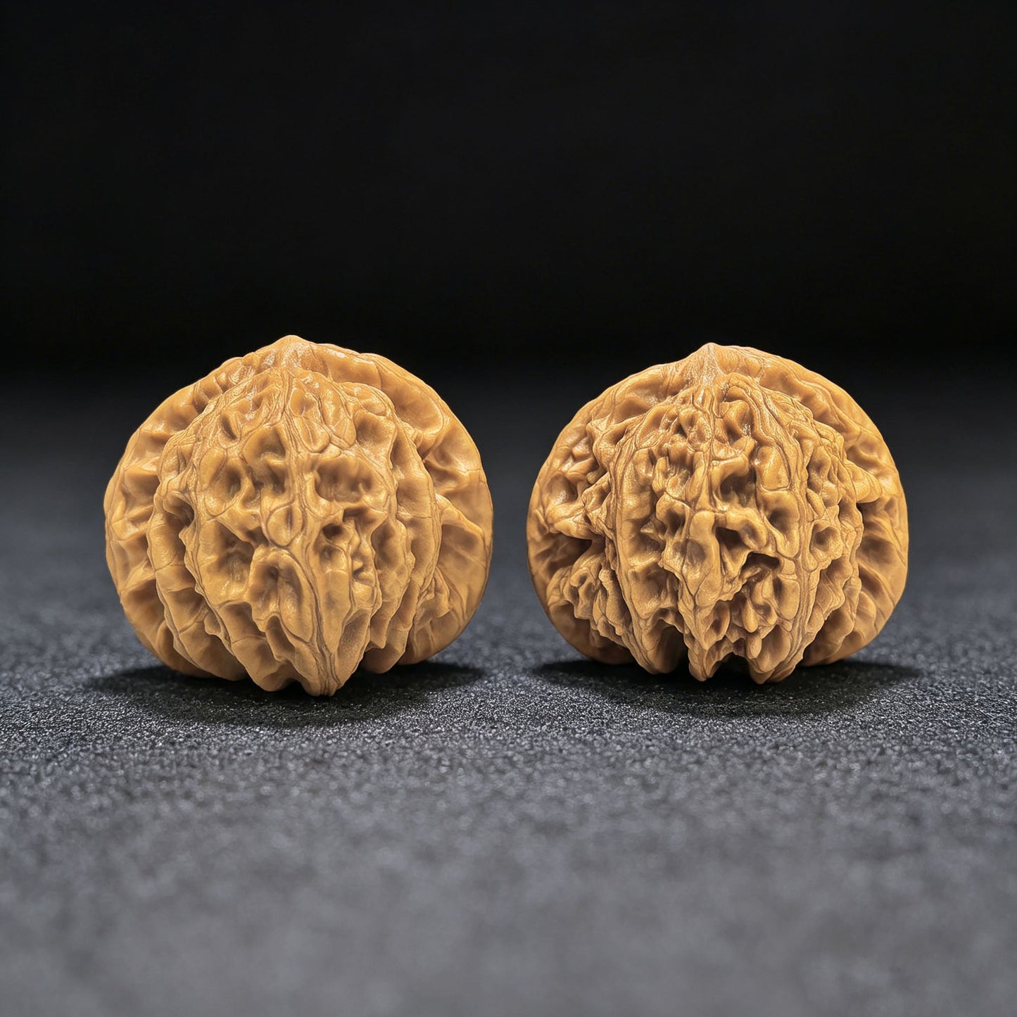 "Peach-Heart Concave Base Rosy Cloud Ridge" Taoxin Aodi Xiayunling Low-Profile Wenwan Walnuts Pair | 46.0mm x 44.0mm | XYL-1504C - ThePatinaProject