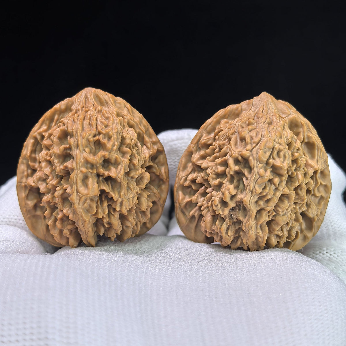 "Peach Heart Concave Base Starry Sky" Mantianxing Wenwan Walnuts Pair | 38.0mm x 37.0mm | MTX-1410 - ThePatinaProject