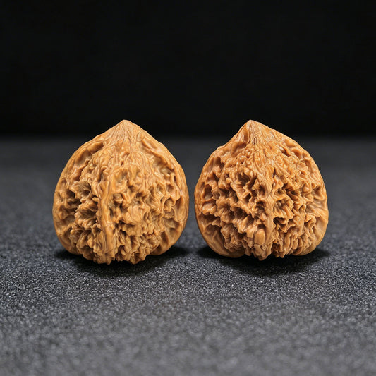 "Peach-Heart Concave Base Starry Sky" Taoxin Aodi Mantianxing Low-Profile Wenwan Walnuts Pair | 38.0mm x 37.0mm | MTX-1404 - ThePatinaProject