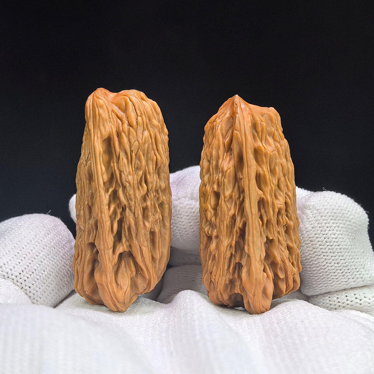 Penguin Gold Bar (Qi’e Jintiao) Scholar Walnut Pair — 22.0mm x 21.0mm | QEJT-CG243E - ThePatinaProject