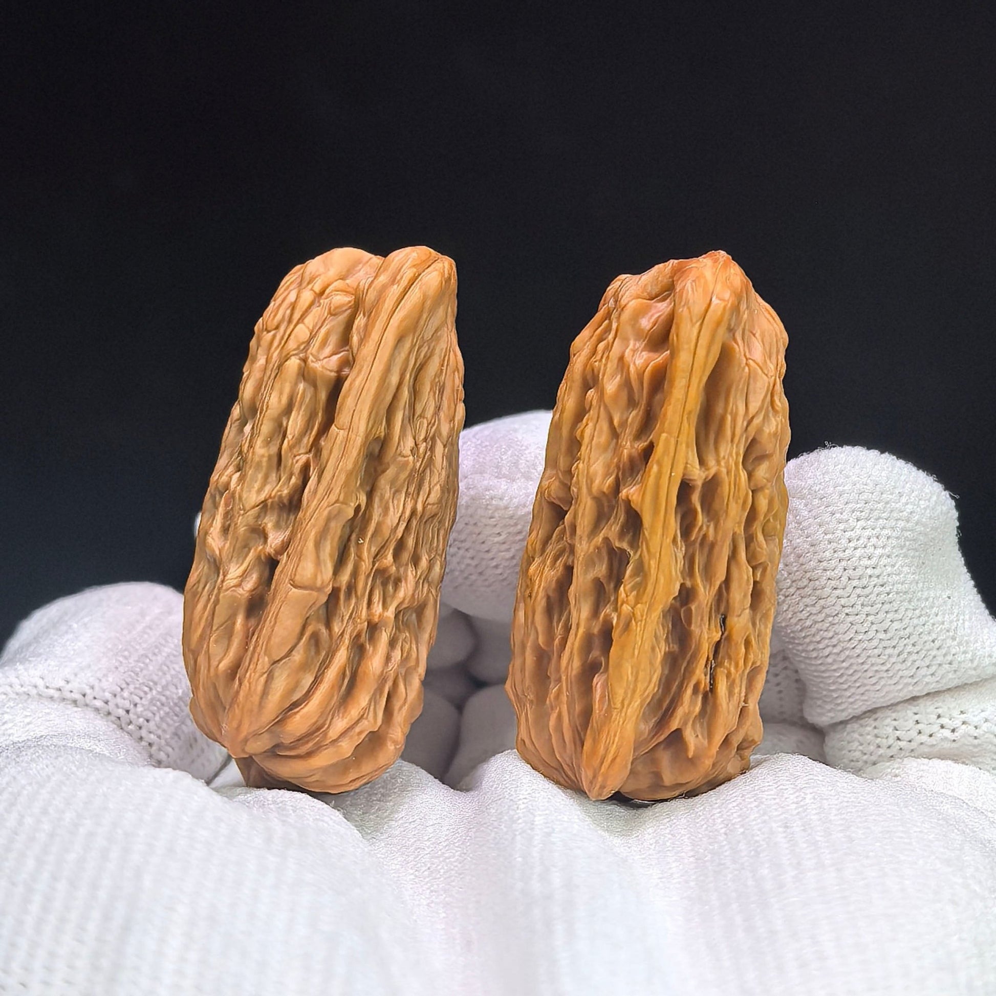 Penguin Gold Bar (Qi’e Jintiao) Scholar Walnut Pair — 22.0mm x 21.0mm | QEJT-CG243E - ThePatinaProject